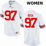 Women's Ohio State Buckeyes #97 Nick Bosa White Nike NCAA College Football Jersey Lightweight KVE2744AN